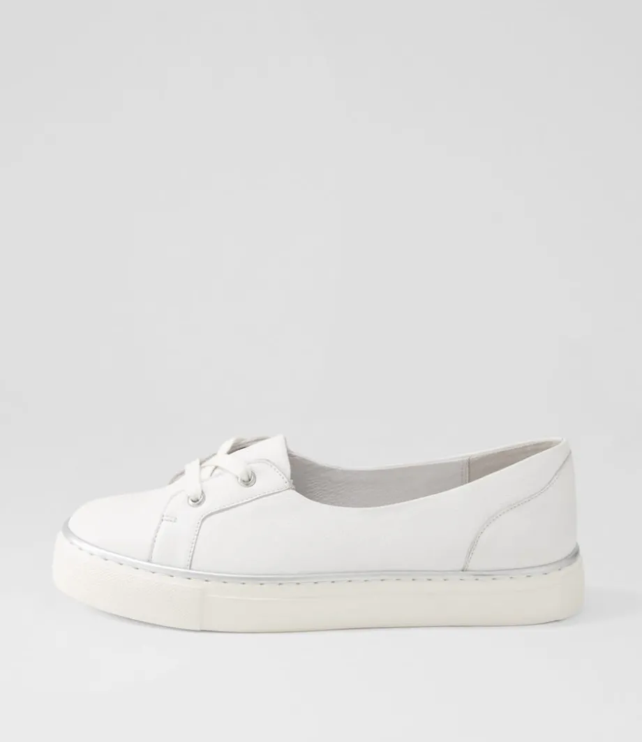 Patrese Xf White Leather Flat Shoes<ZIERA Discount