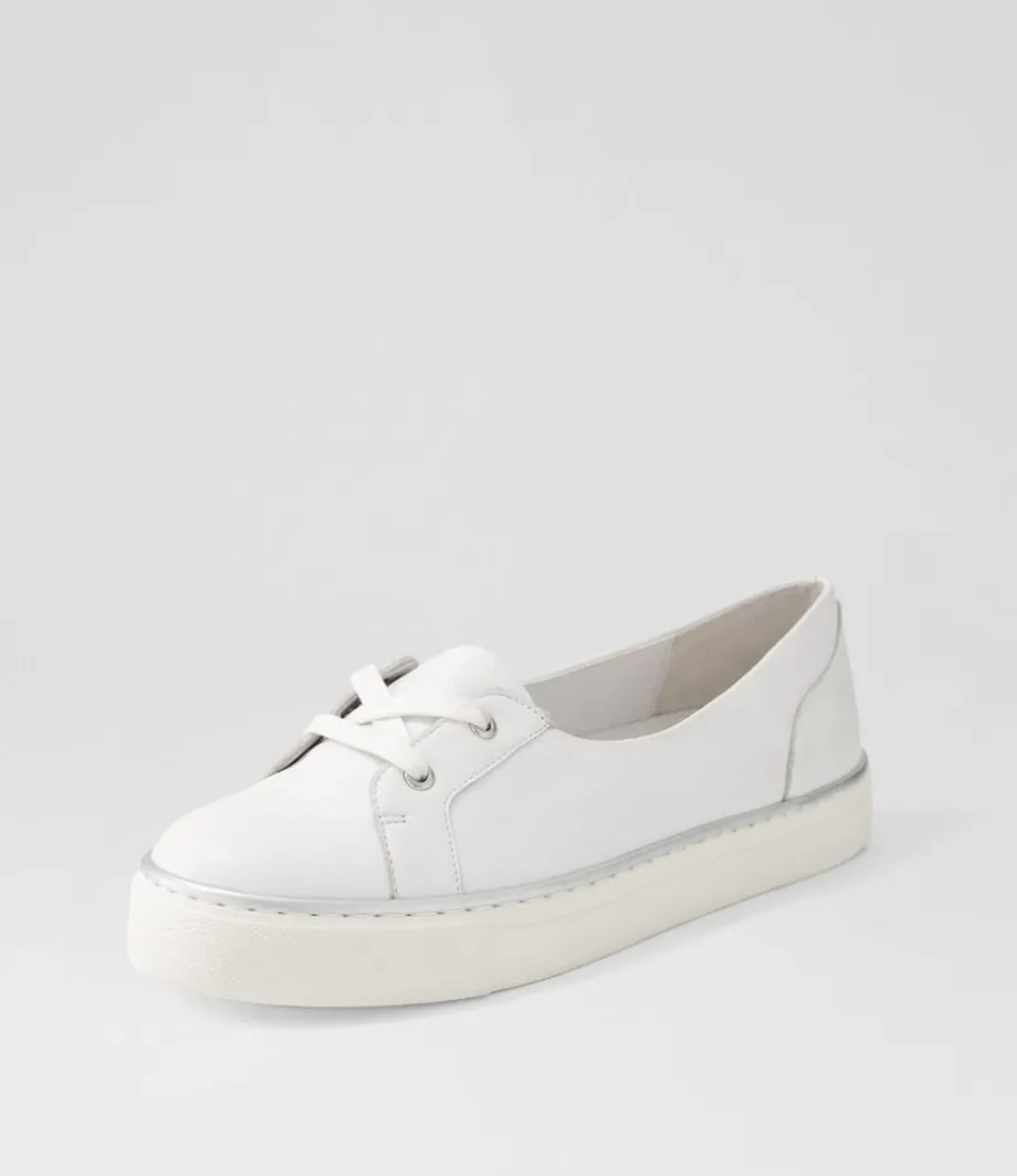 Patrese Xf White Leather Flat Shoes<ZIERA Discount