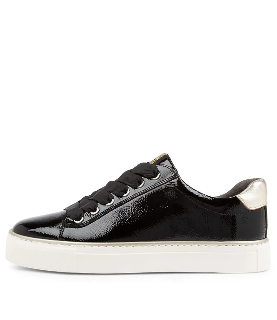 Penny Xf Black Gold Patent Leather Sneakers<ZIERA Cheap