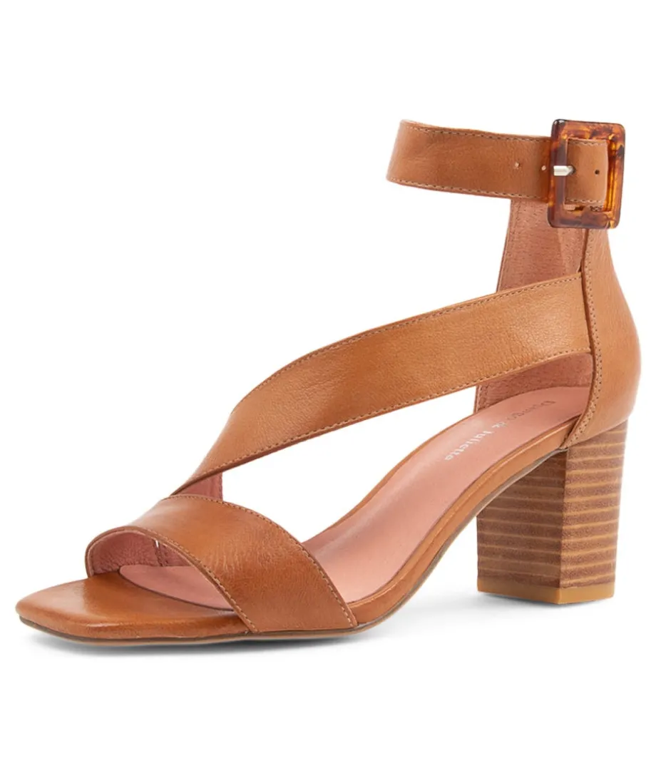Pera Tan Leather Sandals<DJANGO & JULIETTE Fashion