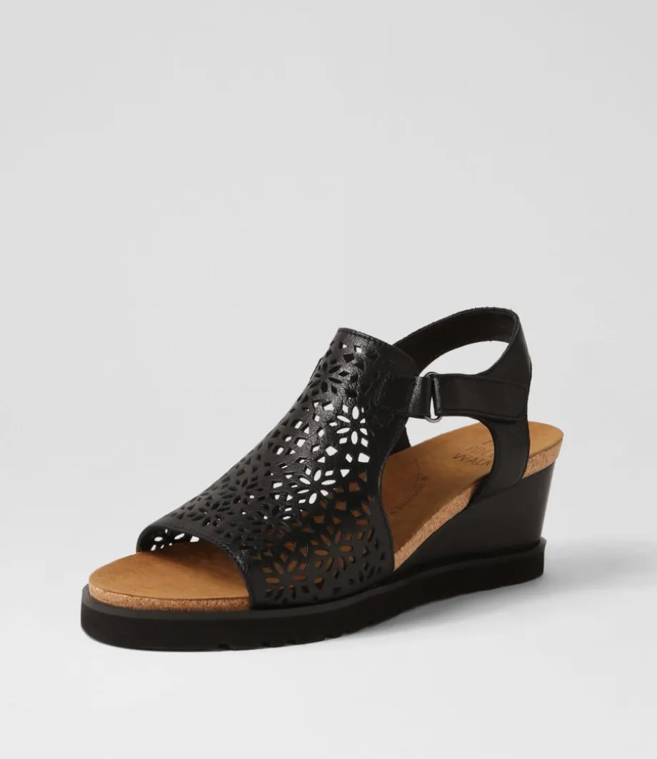 Perynn W Black Leather Sandals<ZIERA Cheap