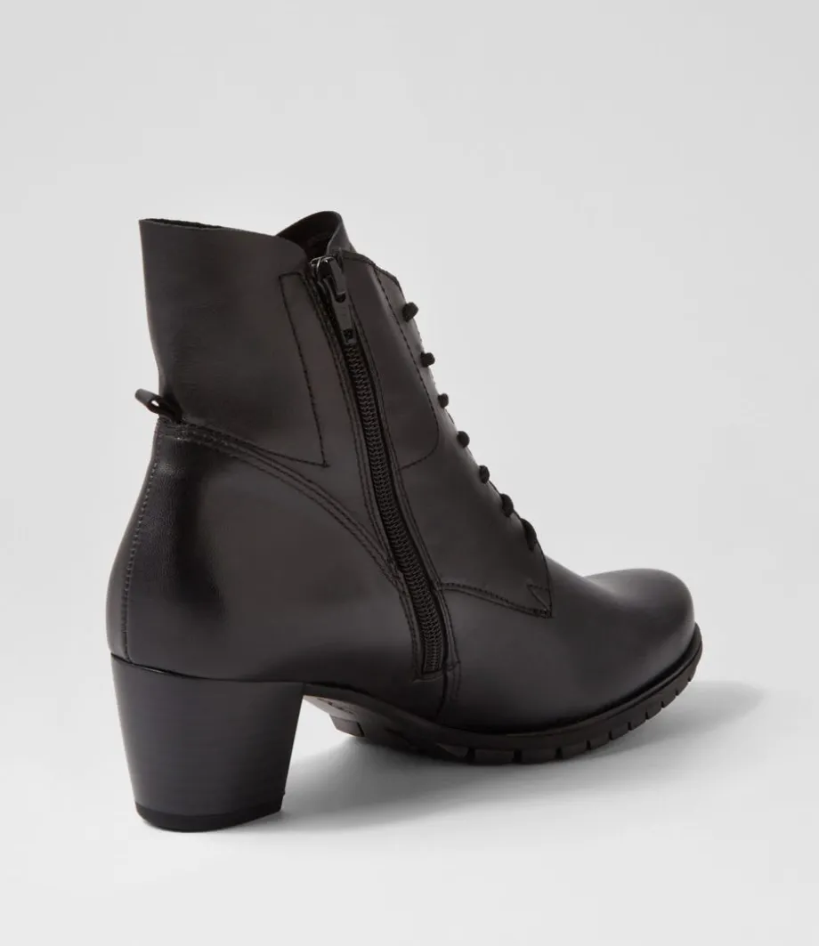 petunia_schwarz_leather_lace_up_boots_2.webp Petunia Schwarz Leather Lace Up Boots<GABOR Clearance