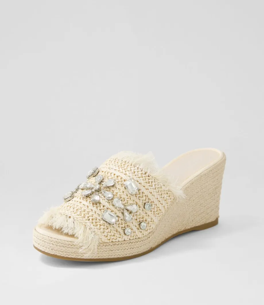 Pitchy Beige Synthetic Raffia Espadrilles<DJANGO & JULIETTE Online