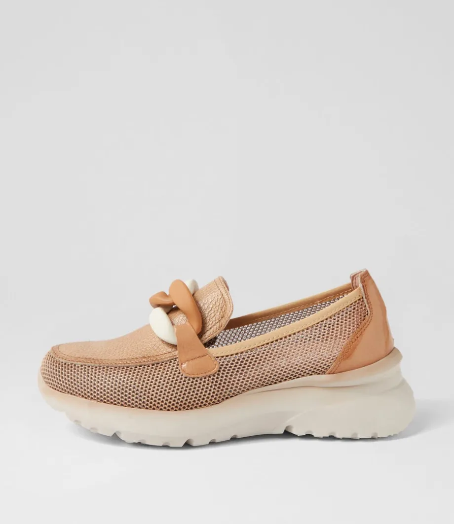 Polinesia 13 Desert Mesh Leather Loafers<HISPANITAS Clearance