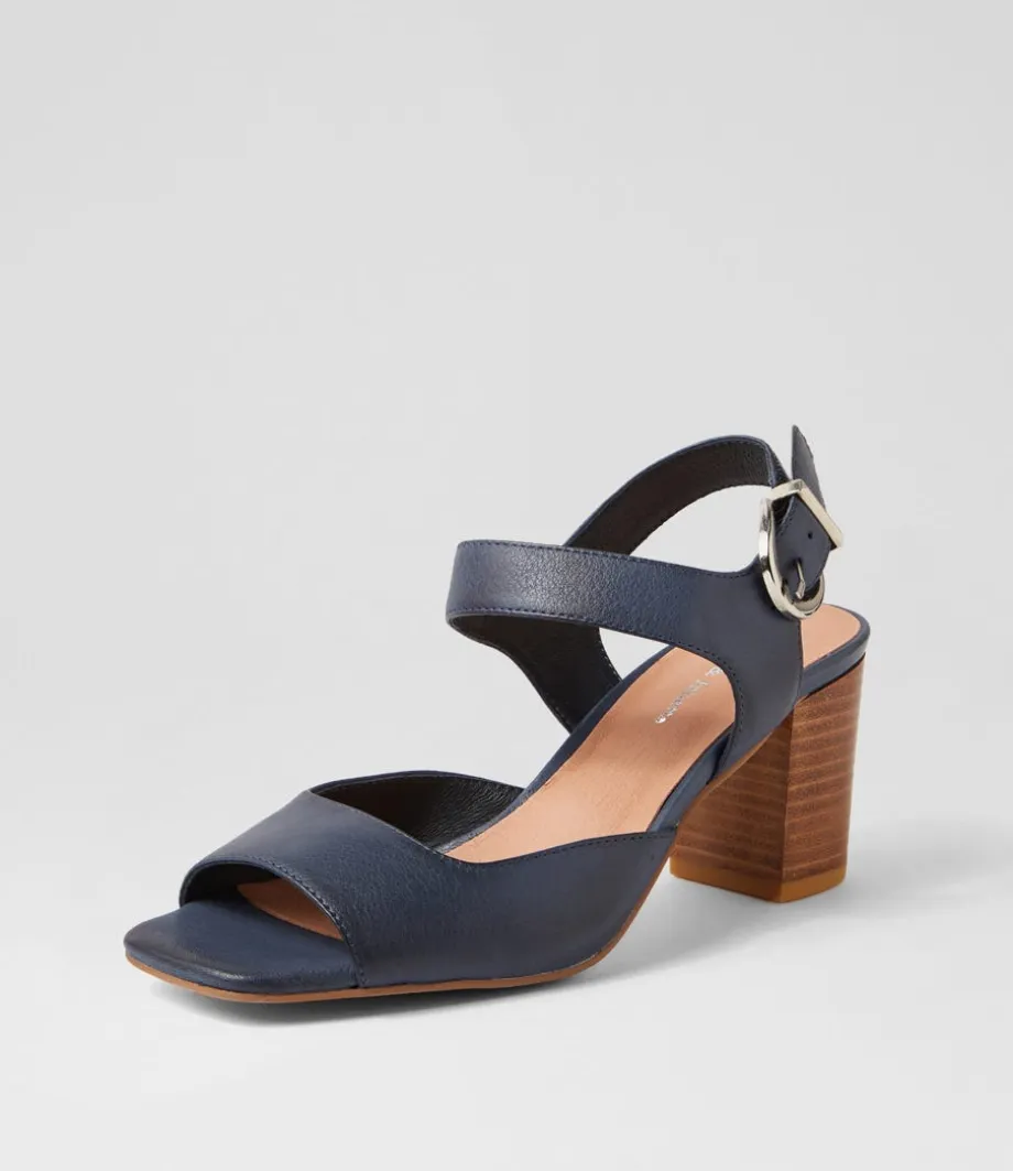 Preezy Navy Leather Sandals<DJANGO & JULIETTE Outlet