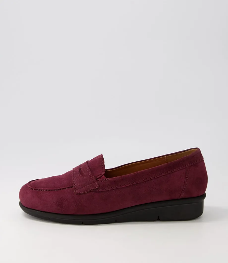 Punis Wine Suede Loafers<SUPERSOFT Discount