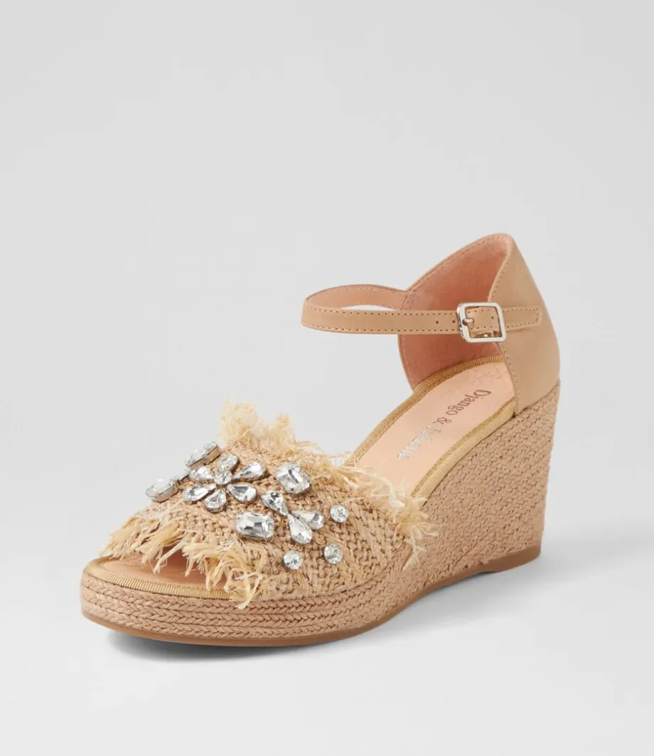 Purley Coffee Synthetic Raffia Leather Sandals<DJANGO & JULIETTE Online
