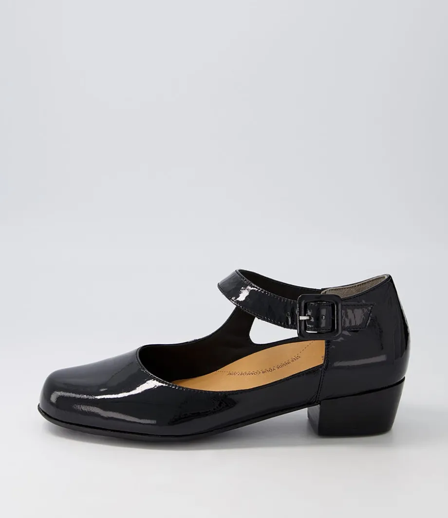 Qango Xw Black Patent Leather Flat Shoes<ZIERA Shop