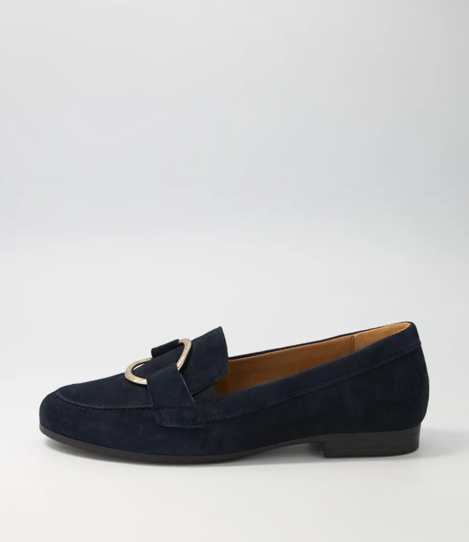 Quinn Dark Blue Suede Brogues<GABOR Cheap