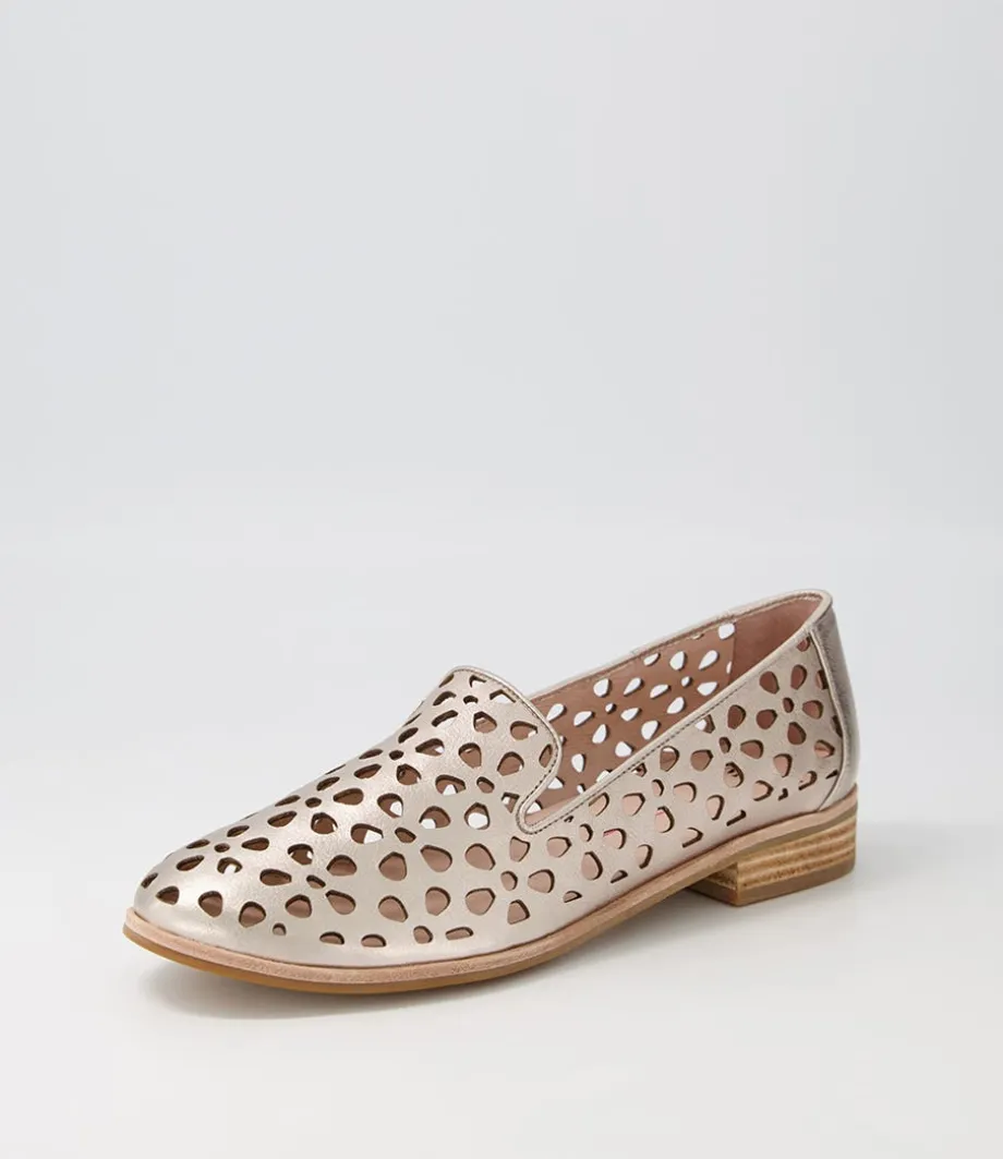 Quuets Platinum Leather Loafers<MOLLINI Fashion