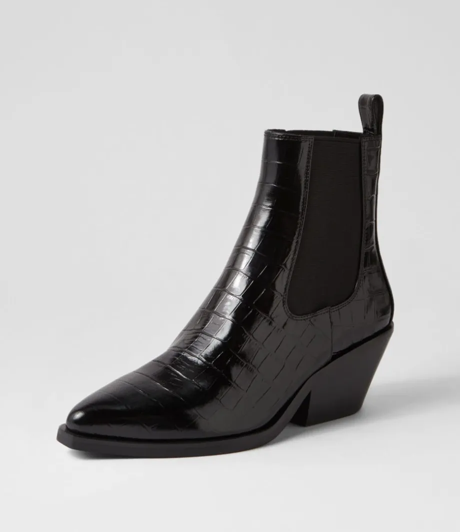 Rage Black Croc Patent Leather Chelsea Boots<MOLLINI Discount