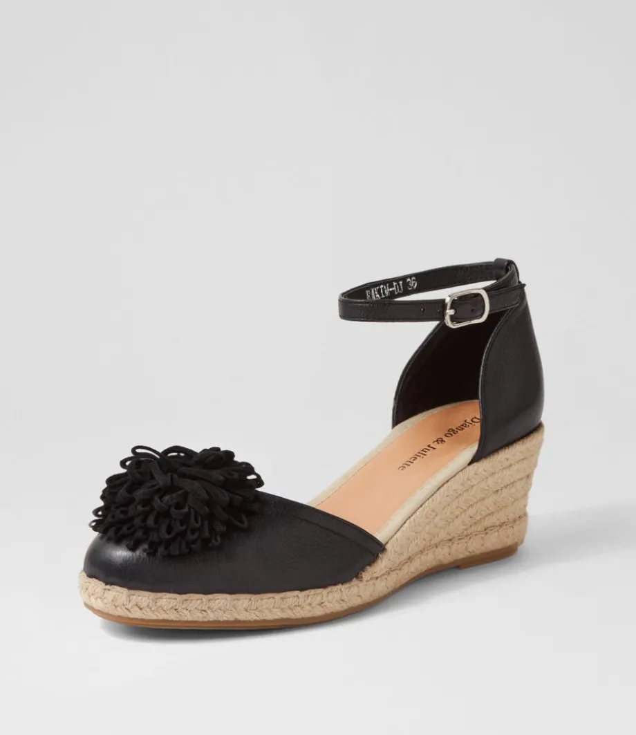 Rakim Black Leather Suede Wedges<DJANGO & JULIETTE Cheap