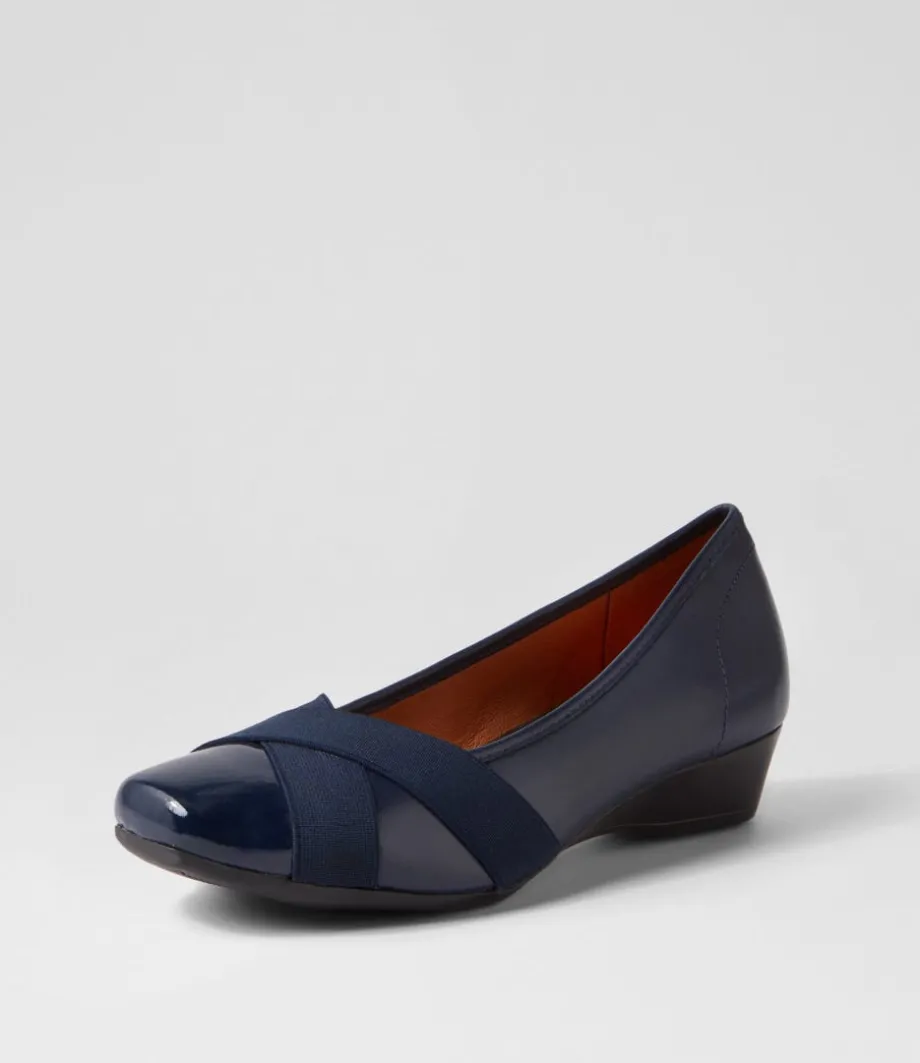 Randford Navy Patent Leather Heels<SUPERSOFT Outlet