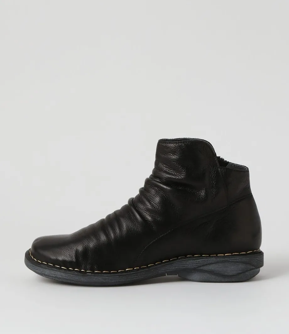 Rarar Black Leather Ankle Boots<DJANGO & JULIETTE Cheap