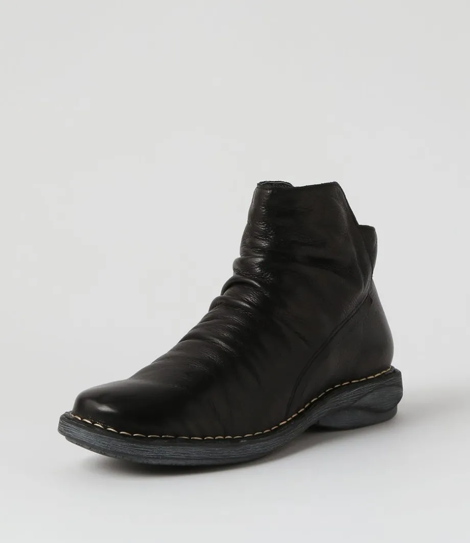 Rarar Black Leather Ankle Boots<DJANGO & JULIETTE Cheap