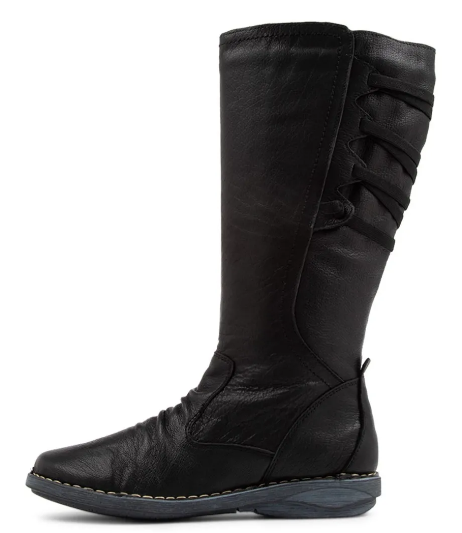 Reece Black Leather Knee High Boots<DJANGO & JULIETTE Cheap