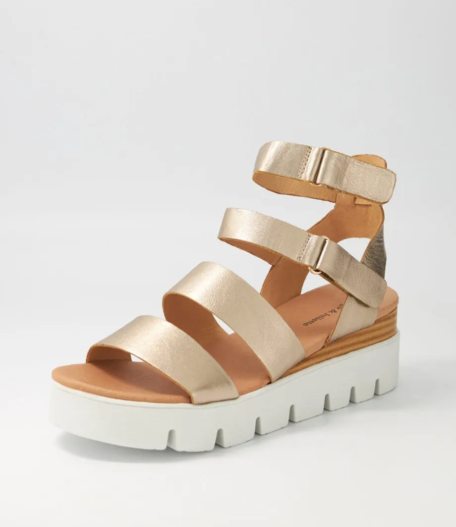 Rhean Champagne Leather Sandals<DJANGO & JULIETTE Outlet