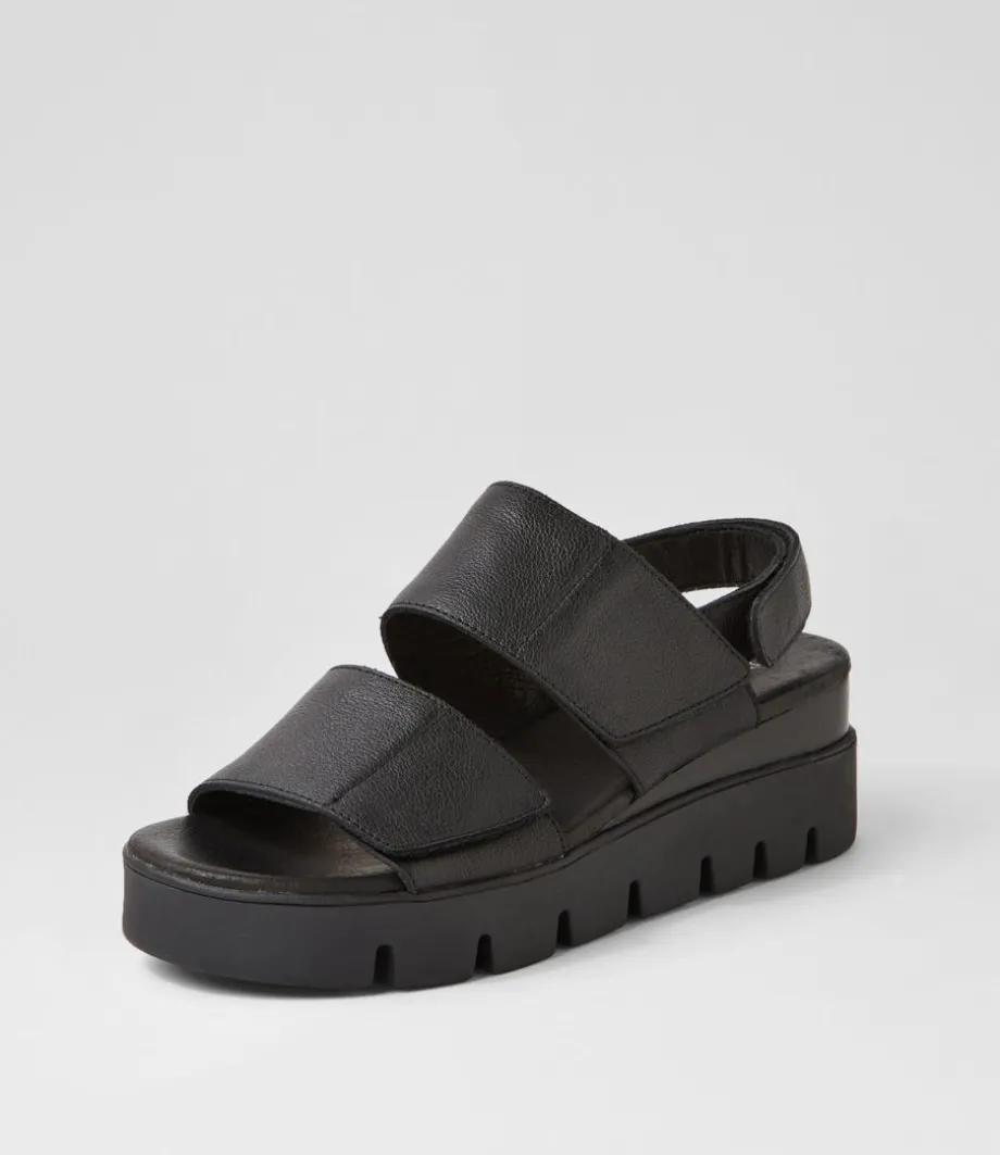 Rillow Black Leather Sandals<DJANGO & JULIETTE Outlet