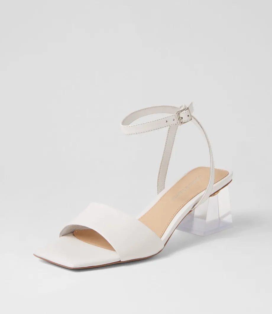 Rolo White Leather Sandals<DJANGO & JULIETTE Clearance