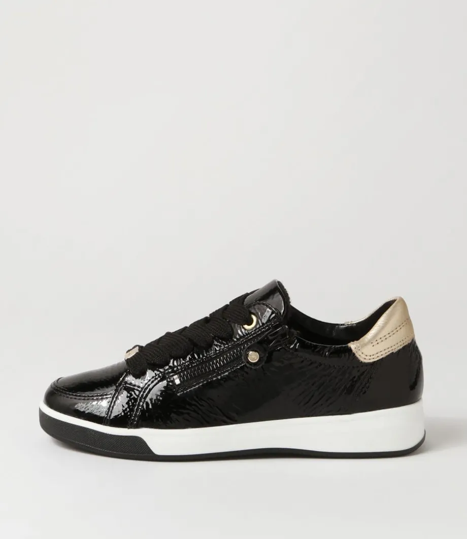 Rom 32 Schwarz Platino Leather Sneakers<ARA Shop