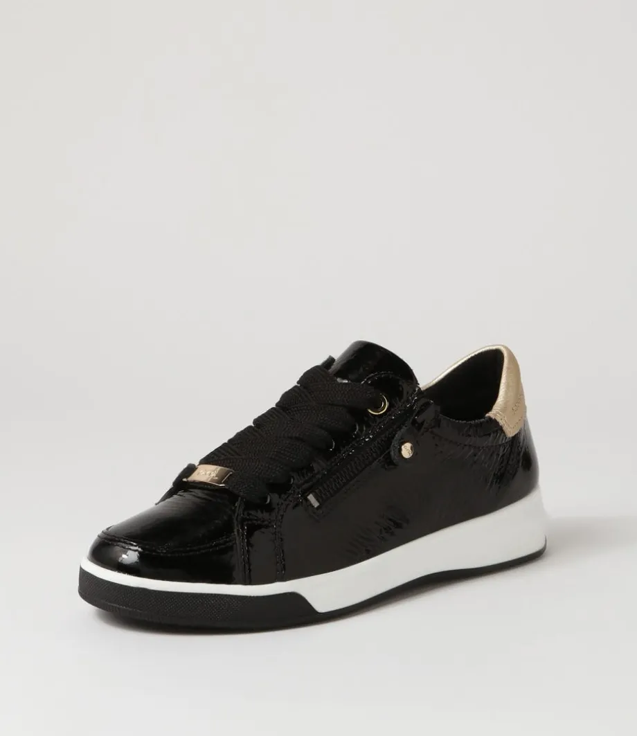 Rom 32 Schwarz Platino Leather Sneakers<ARA Shop