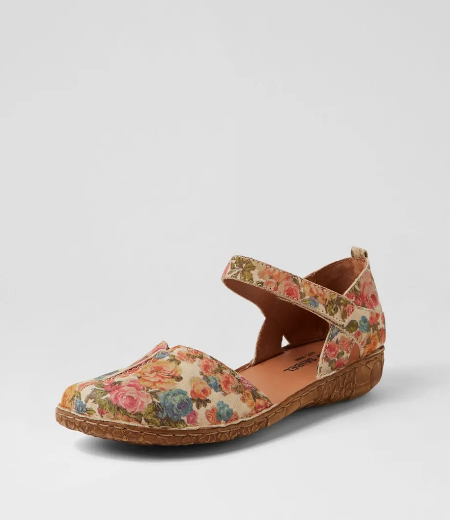 rosalie__beige_multi_leather_flat_shoes_1.webp Rosalie 42 Beige Multi Leather Flat Shoes<JOSEF SEIBEL Outlet