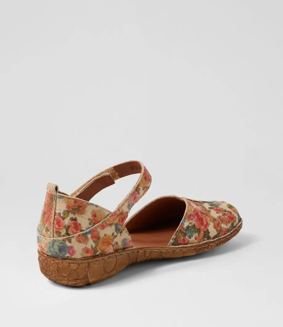 rosalie__beige_multi_leather_flat_shoes_2.webp Rosalie 42 Beige Multi Leather Flat Shoes<JOSEF SEIBEL Outlet