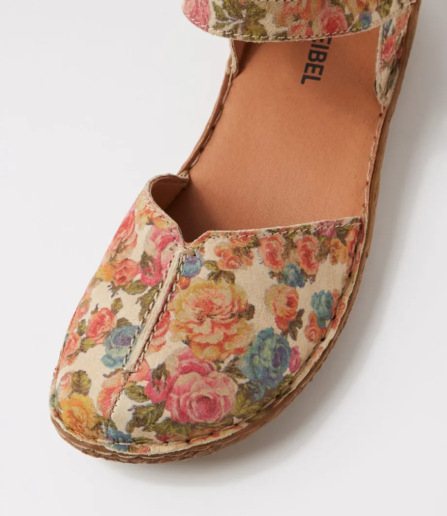rosalie__beige_multi_leather_flat_shoes_3.webp Rosalie 42 Beige Multi Leather Flat Shoes<JOSEF SEIBEL Outlet