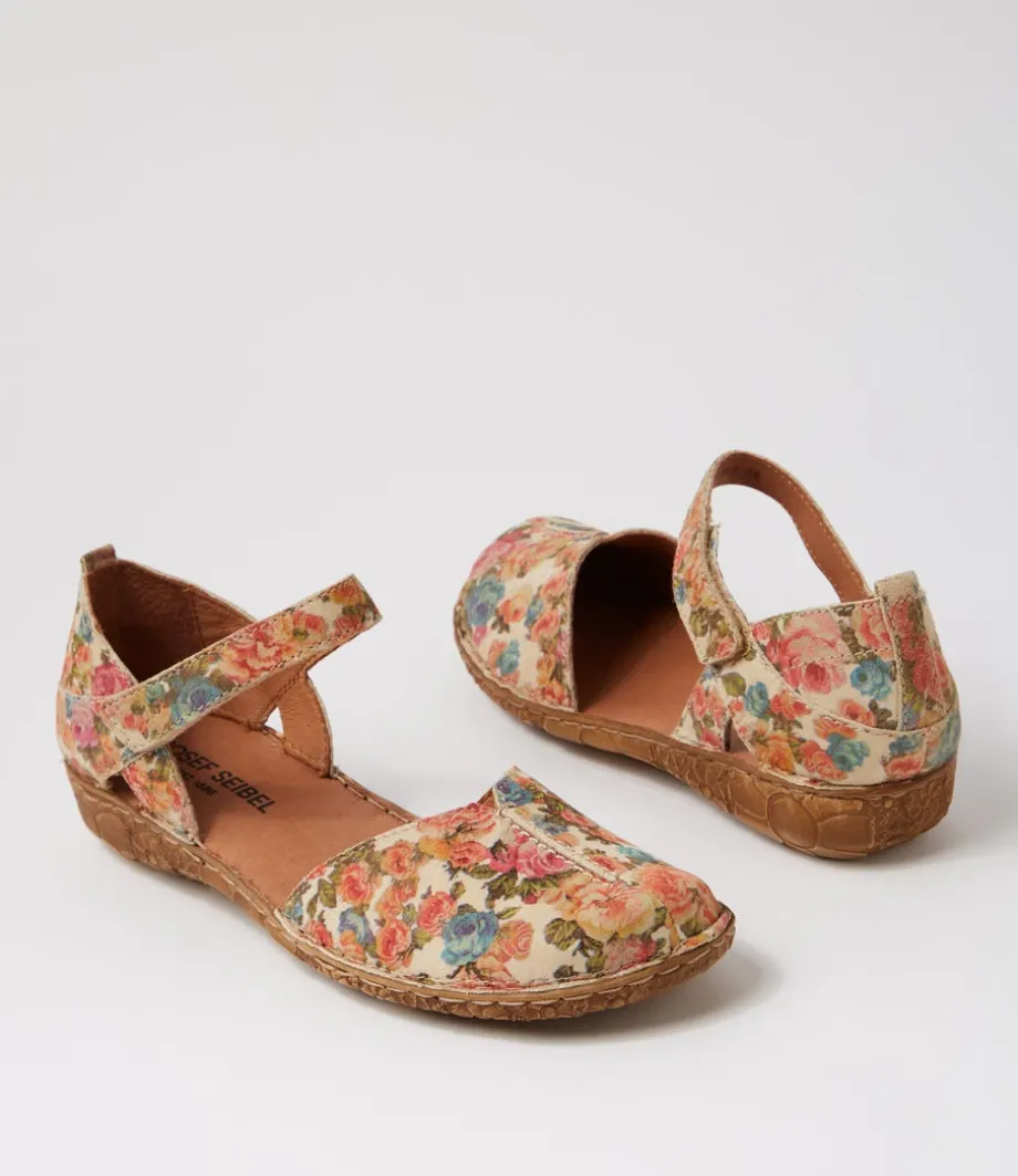 rosalie__beige_multi_leather_flat_shoes_4.webp Rosalie 42 Beige Multi Leather Flat Shoes<JOSEF SEIBEL Outlet