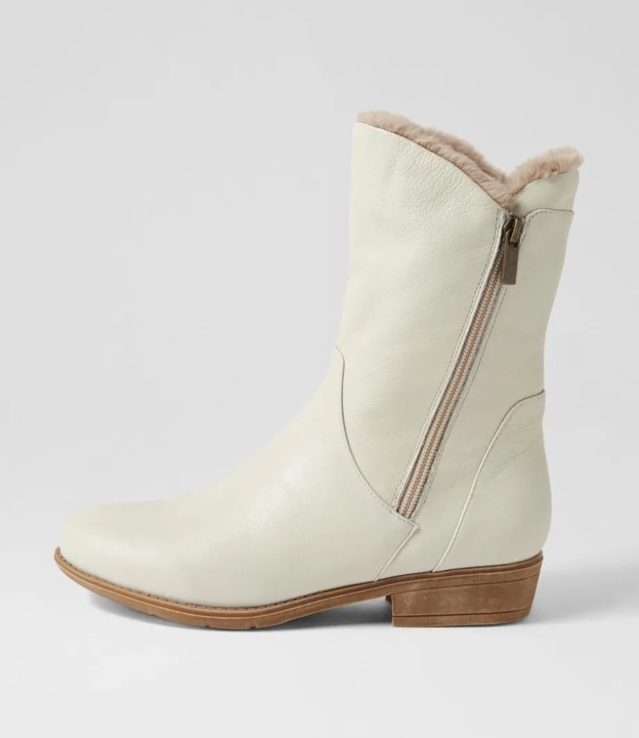 Rudo Almond Natural Leather Fur Calf Boots<DJANGO & JULIETTE Store