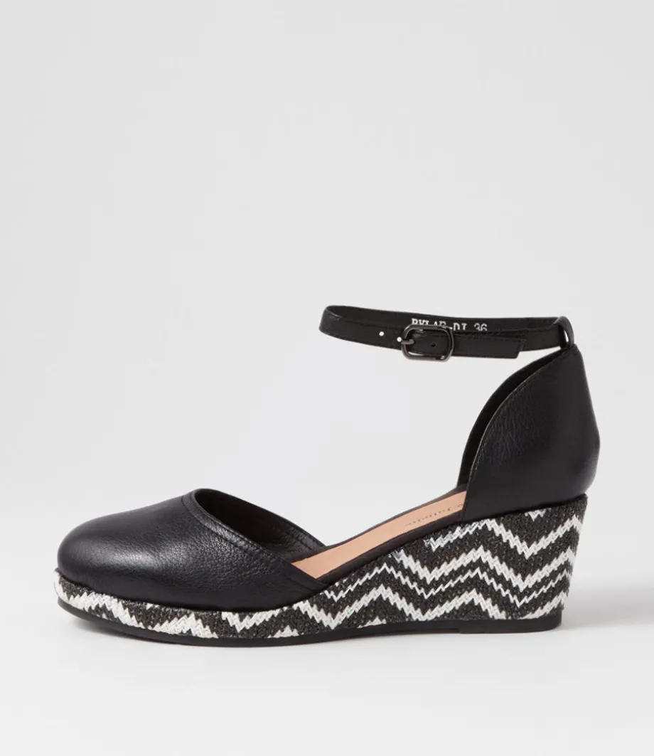 Rylaf Black Aztec Leather Clogs<DJANGO & JULIETTE Cheap