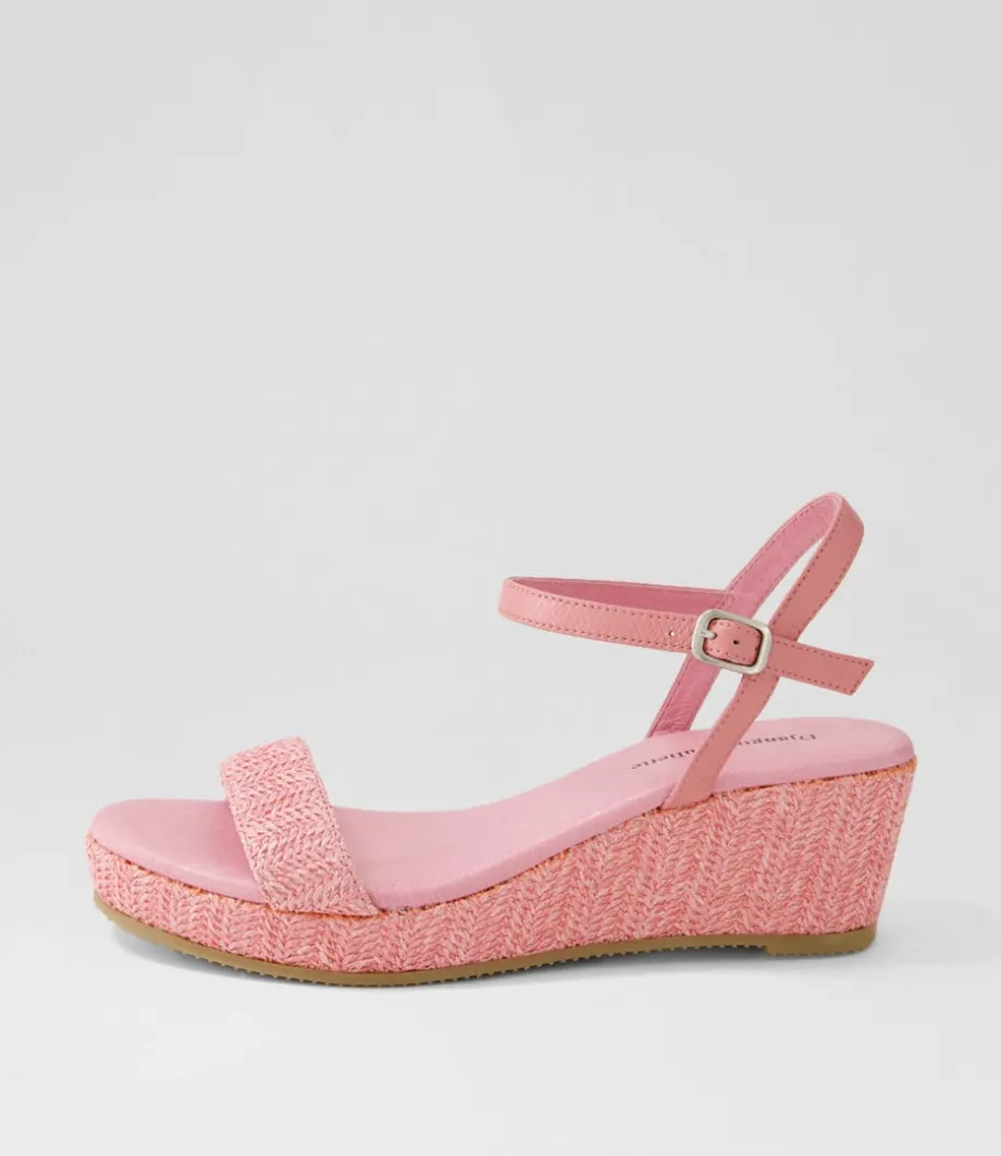 Sable Pink Synthetic Raffia Leather Espadrilles<DJANGO & JULIETTE Cheap
