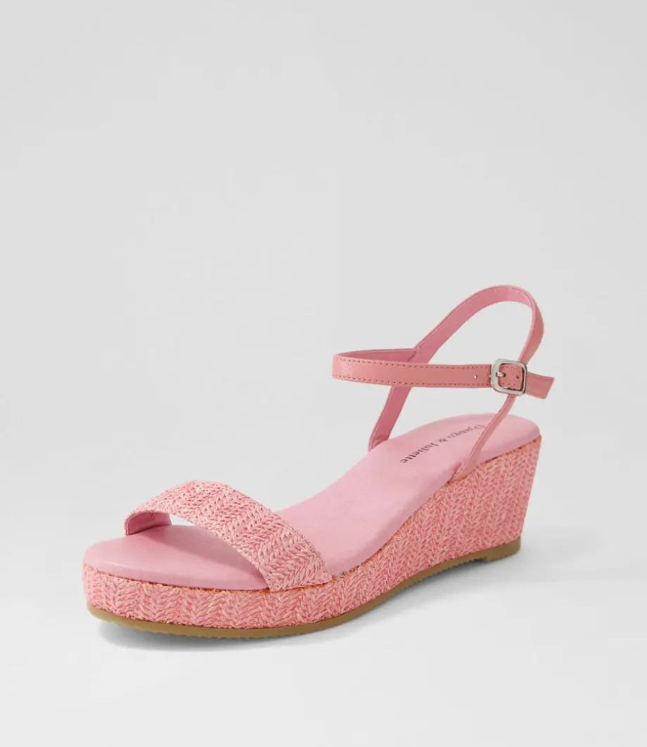 Sable Pink Synthetic Raffia Leather Espadrilles<DJANGO & JULIETTE Cheap