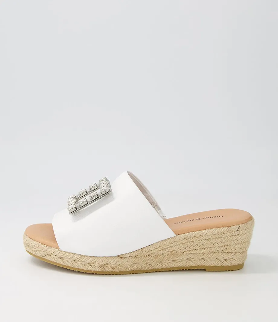 Samella White Natural Rope Leather Sandals<DJANGO & JULIETTE Cheap