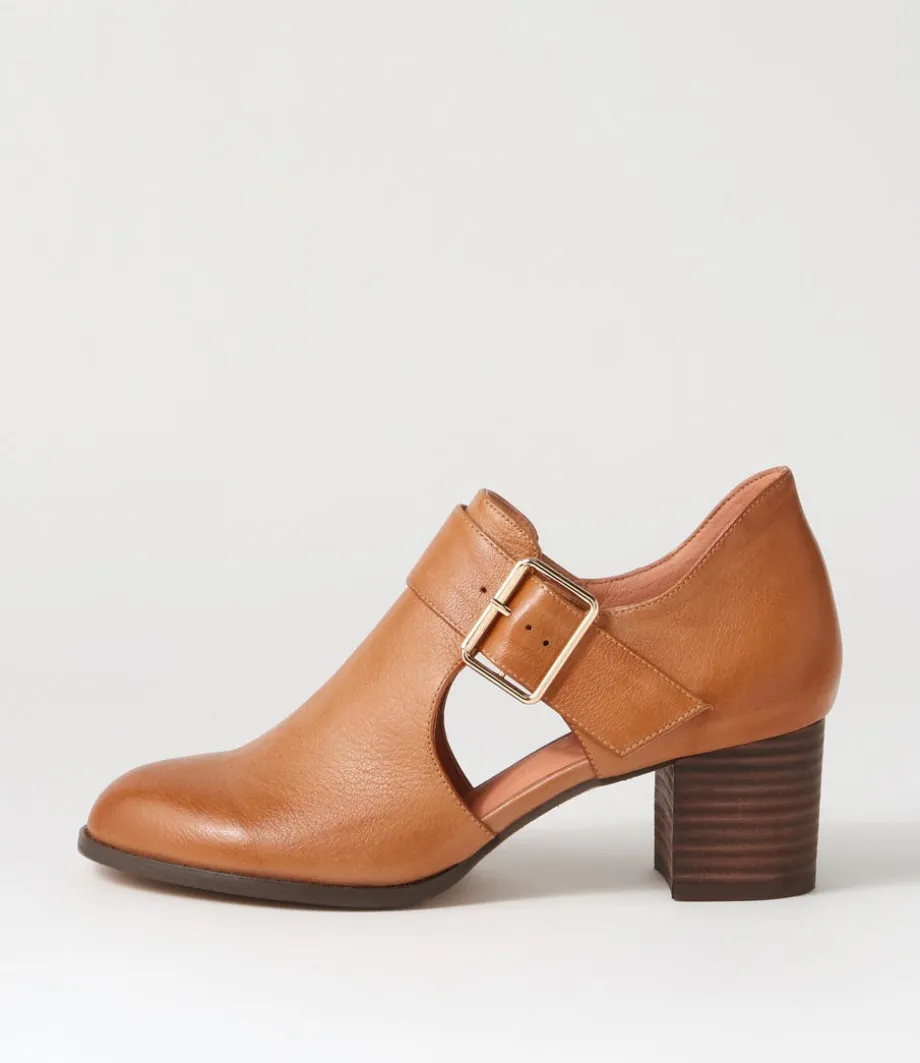 Sanfort New Tan Choc Leather Heels<DJANGO & JULIETTE Clearance