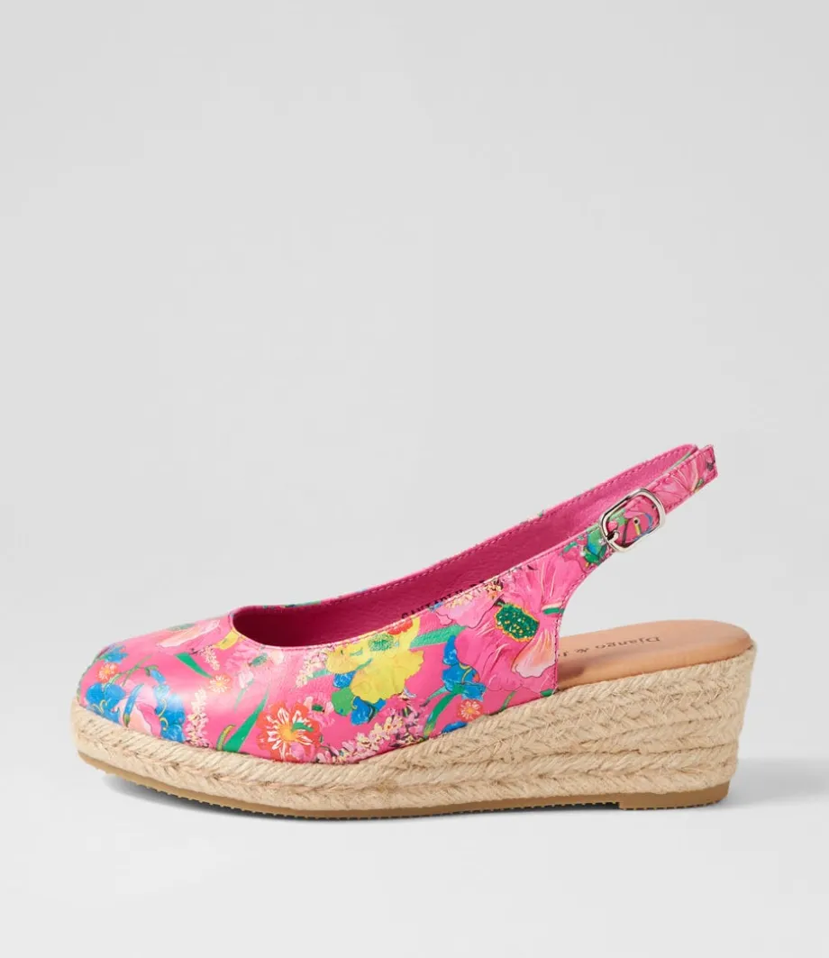 Saniarly Hot Pink Flowermania Leather Sandals<DJANGO & JULIETTE Outlet