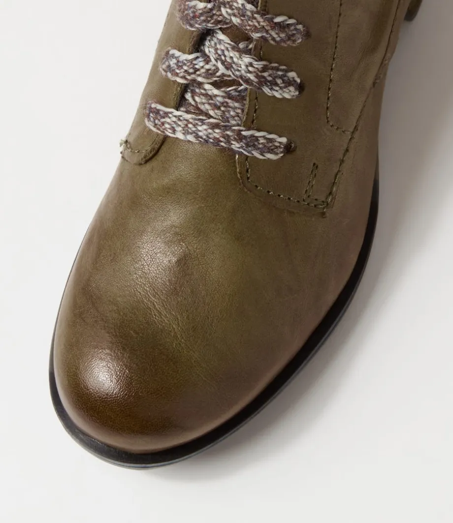 sanja__olive_leather_lace_up_boots_3.webp Sanja 18 Olive Leather Lace Up Boots<JOSEF SEIBEL Store