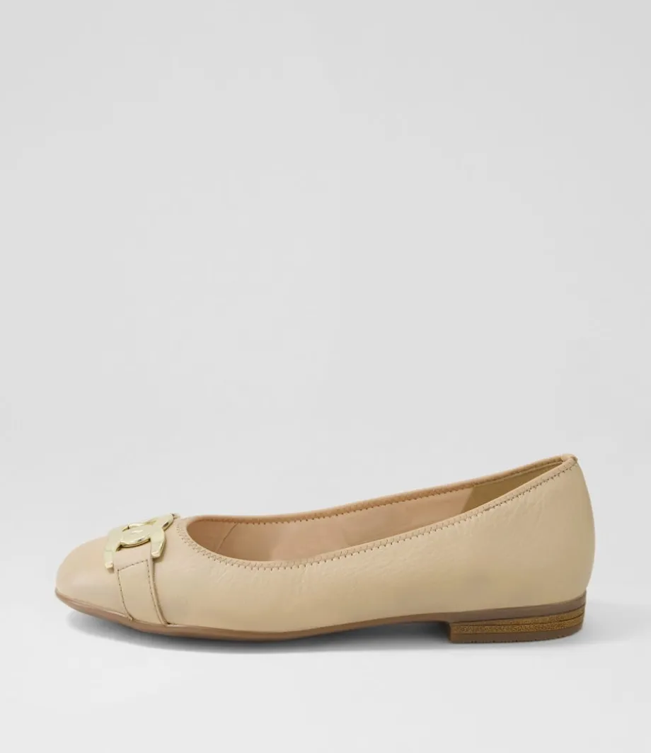 Sardinia 14 Sand Leather Ballet Flats<ARA New
