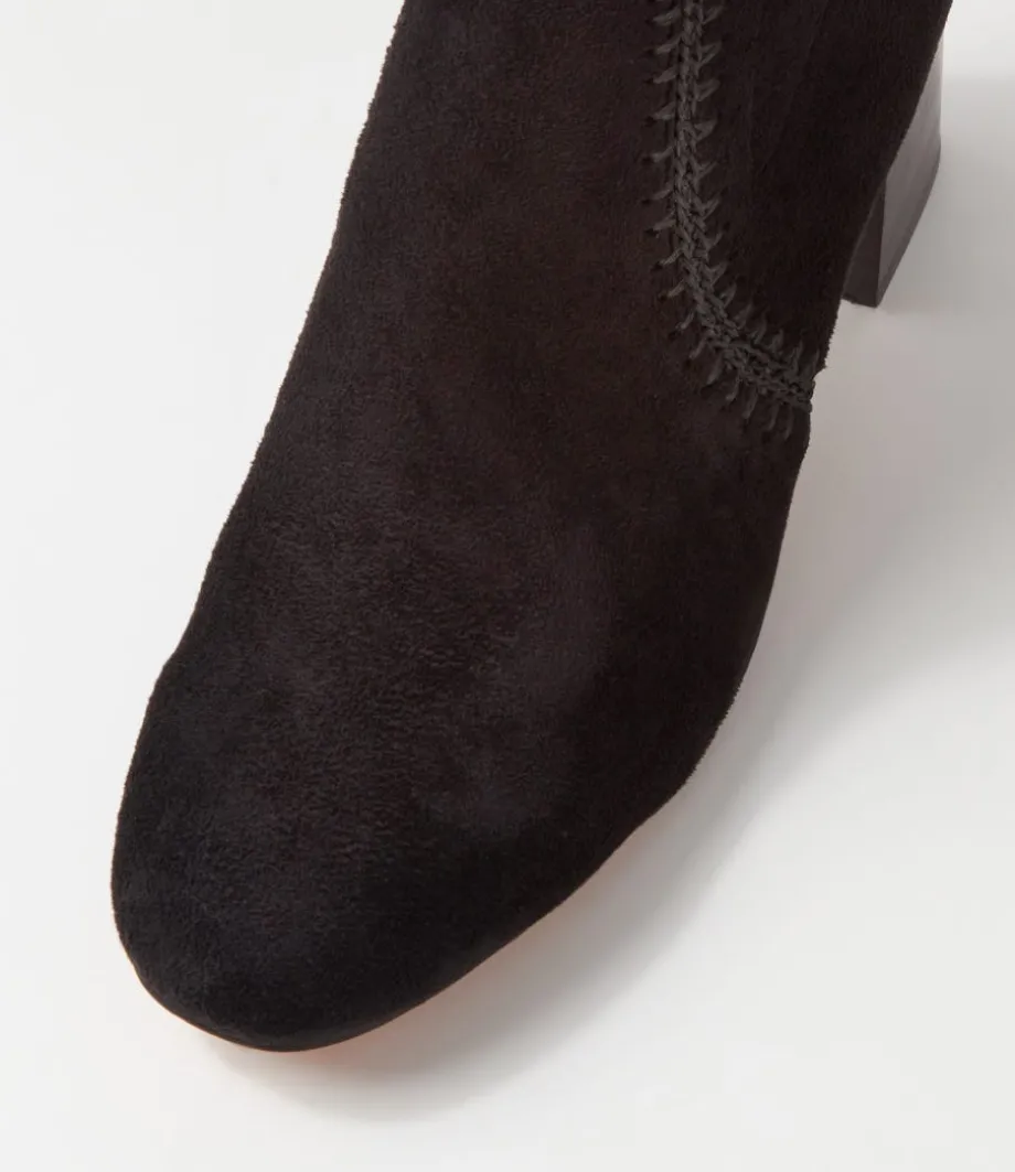 sari_black_stretch_microsuede_knee_high_boots_3.webp Sari Black Stretch Microsuede Knee High Boots<MOLLINI Outlet