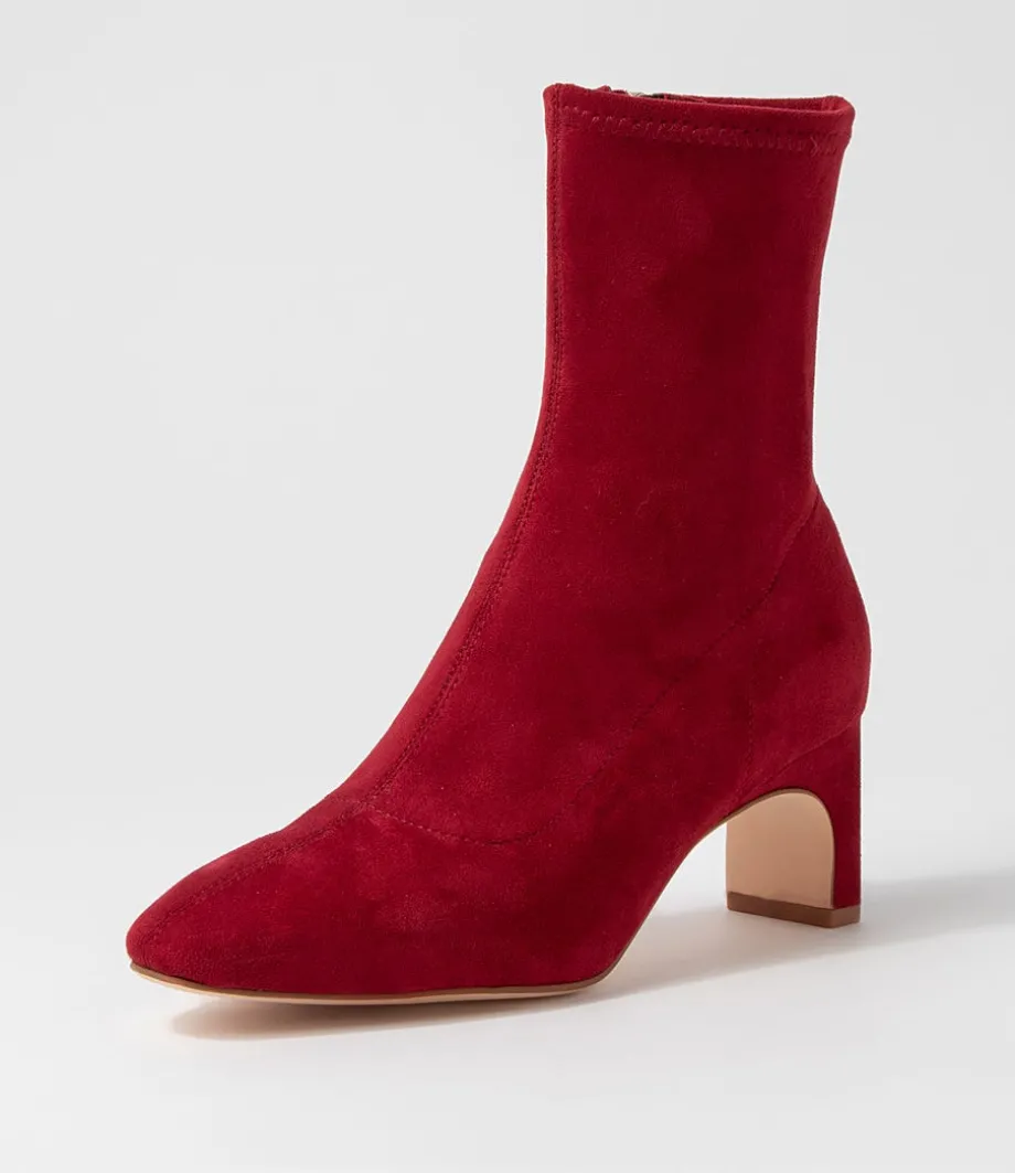 sarski_deep_red_stretch_microsuede_ankle_boots_1.webp Sarski Deep Red Stretch Microsuede Ankle Boots<DIANA FERRARI Cheap