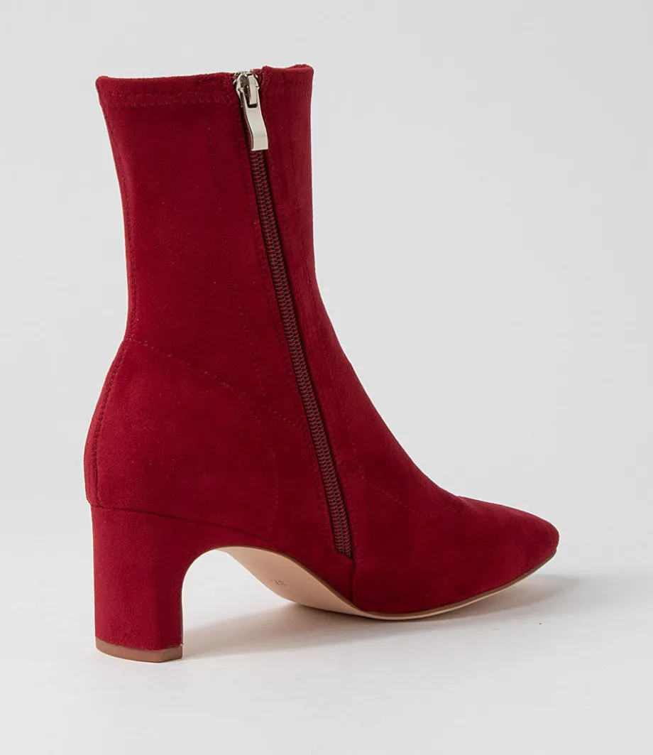 sarski_deep_red_stretch_microsuede_ankle_boots_2.webp Sarski Deep Red Stretch Microsuede Ankle Boots<DIANA FERRARI Cheap