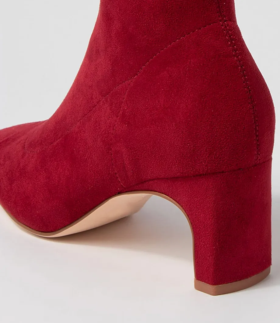 sarski_deep_red_stretch_microsuede_ankle_boots_4.webp Sarski Deep Red Stretch Microsuede Ankle Boots<DIANA FERRARI Cheap