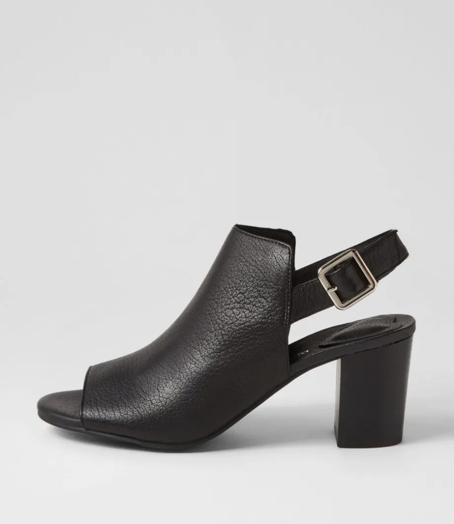 Sauda Black Leather Sandals<DJANGO & JULIETTE Store