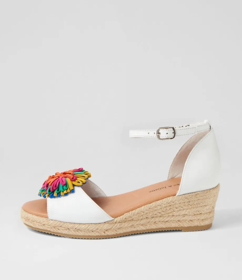 Savea White Bright Suede Leather Sandals<DJANGO & JULIETTE Hot