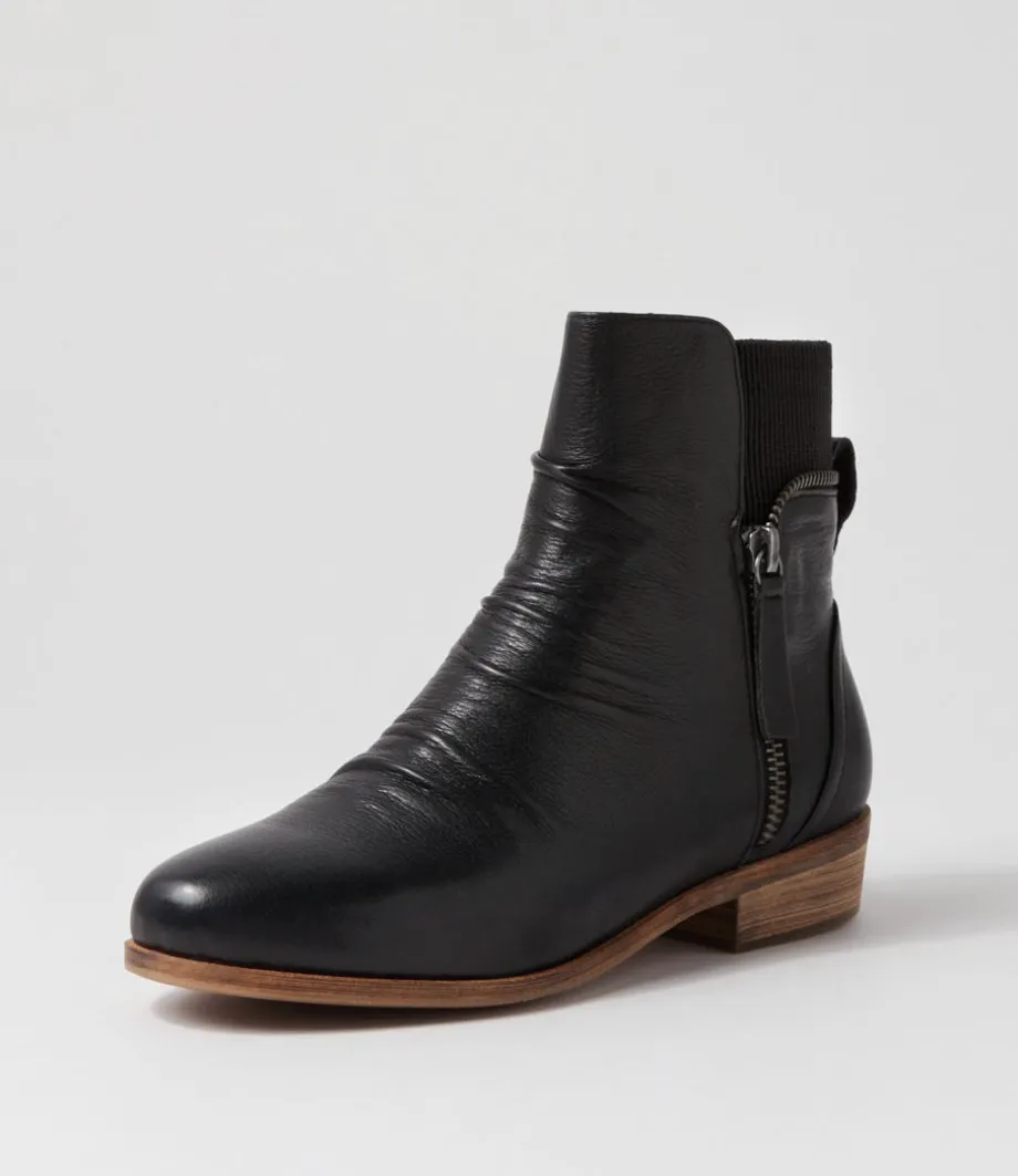sawyery_black_leather_elastic_ankle_boots_1.webp Sawyery Black Leather Elastic Ankle Boots<DJANGO & JULIETTE Cheap