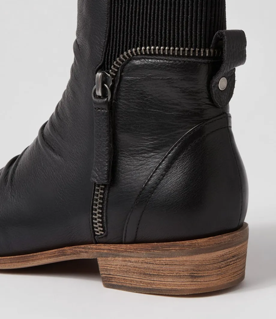 sawyery_black_leather_elastic_ankle_boots_4.webp Sawyery Black Leather Elastic Ankle Boots<DJANGO & JULIETTE Cheap