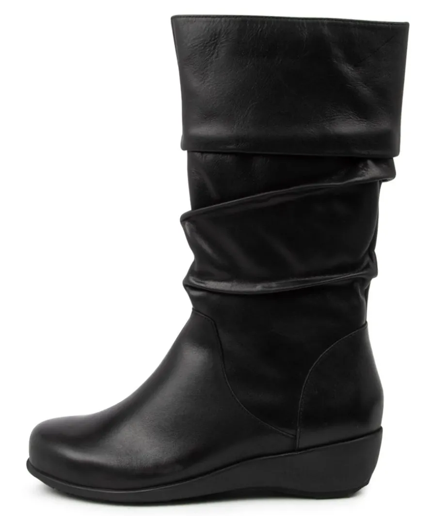 Seattle Xf Black Leather Calf Boots<ZIERA Discount