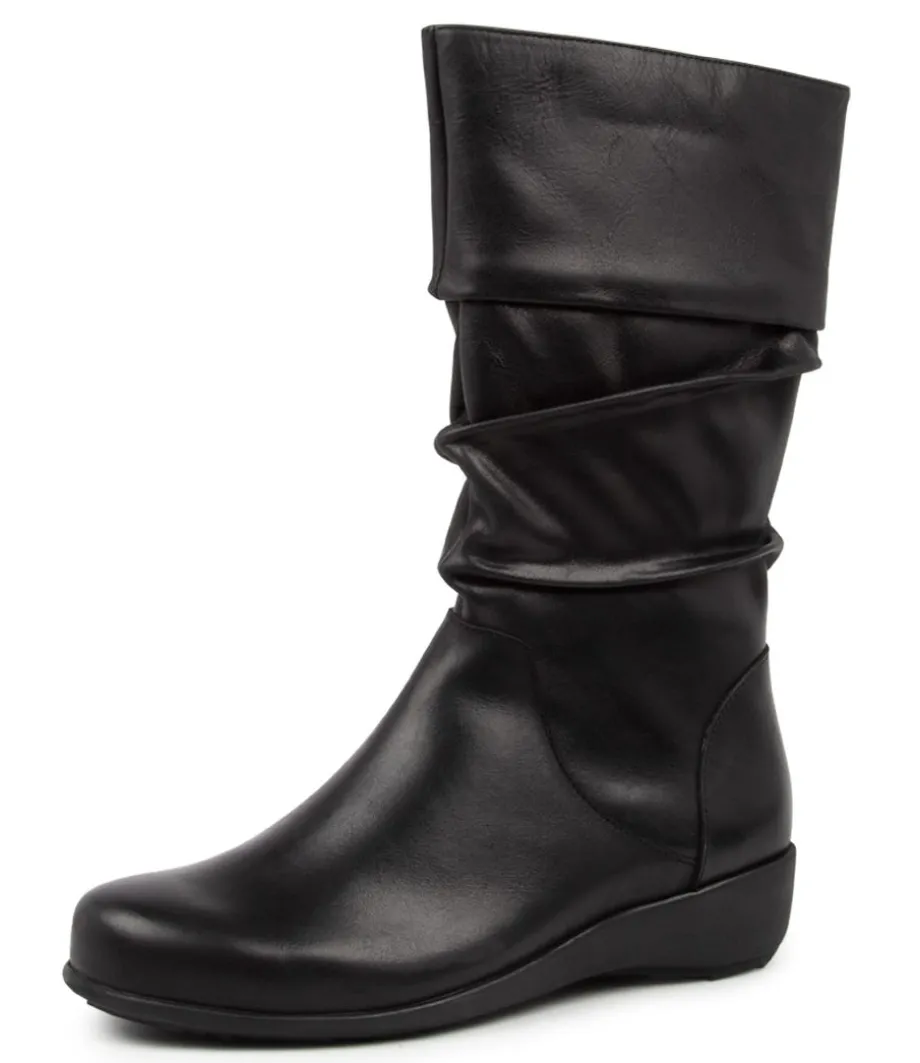 Seattle Xf Black Leather Calf Boots<ZIERA Discount