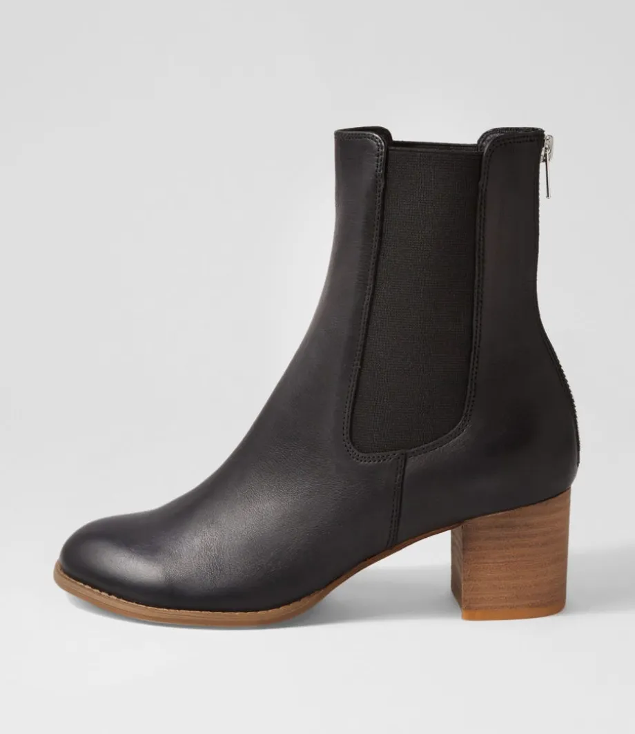 Sebasy Black Natural Heel Leather Chelsea Boots<DJANGO & JULIETTE Sale