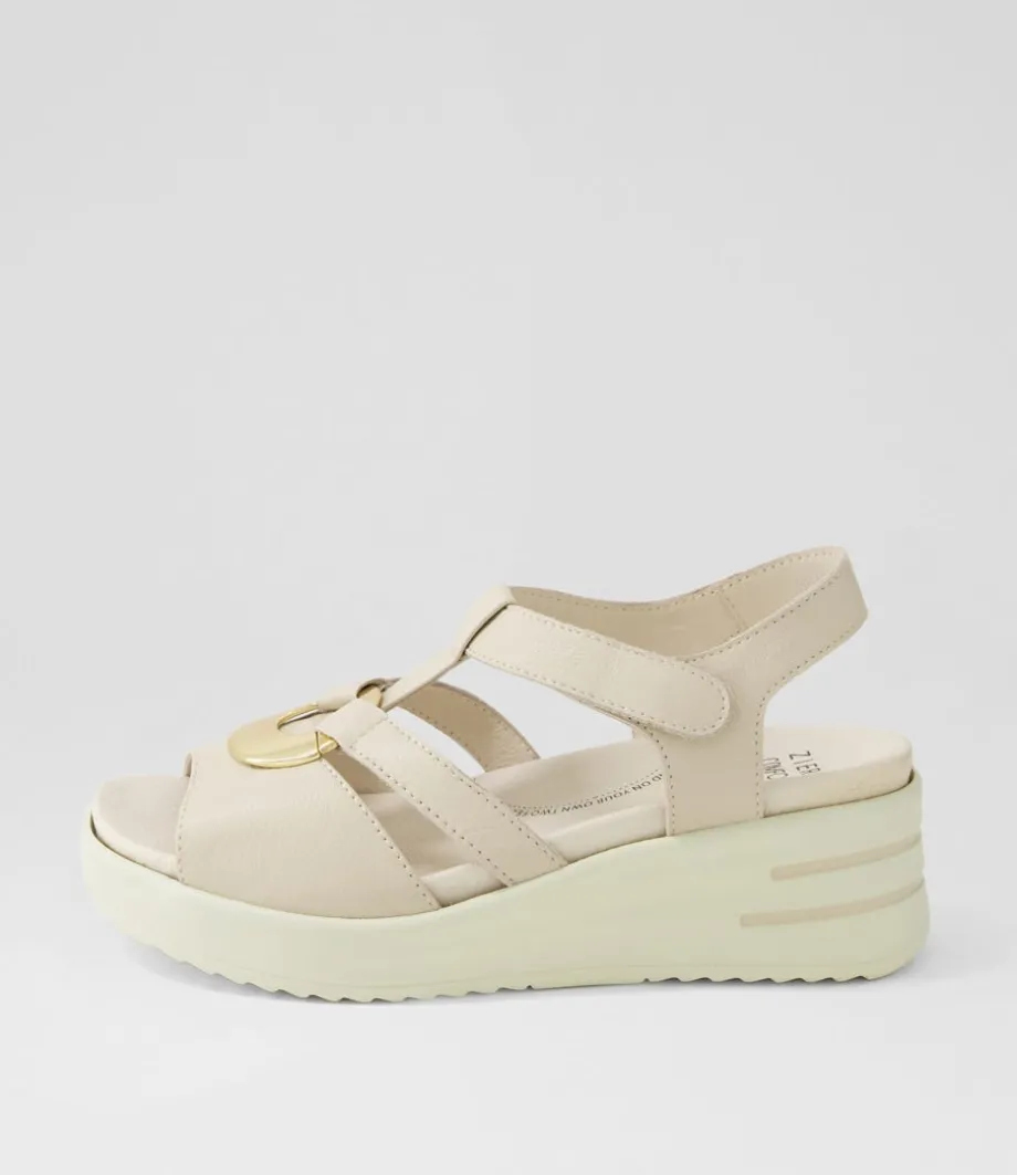 Sharrell Xw Almond Leather Sandals<ZIERA Cheap